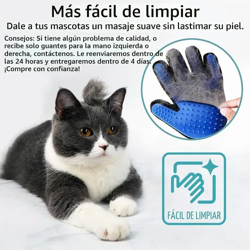 Vista 3 de Cepillo para guantes de aseo para gatos, paquete de 2, herramienta para quitar el pelo de mascotas