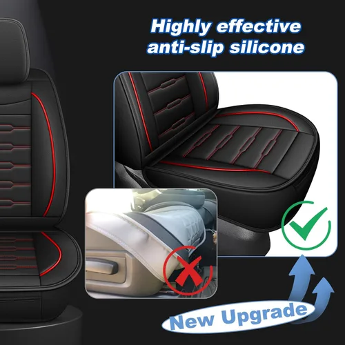 Vista 5 de AOMSAZTO RAV4 - Fundas de asiento delantero de cuero para Toyota RAV4 2019 2020 2021 2022 2023 2024 2025 LE, XLE, XLE Premium, Limited con Línea roja