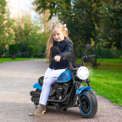 Vista 9 de Costzon Motocicleta para niños pequeños, motocicleta eléctrica alimentada por batería de 6 V con ruedas de entrenamiento desmontables, arranque