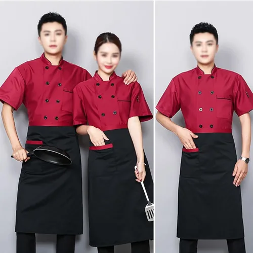 Vista 5 de Hotel Kitchen Restaurant Chef Coat ShortLong Sleeve Chef Jacket for Women Men Unisex Classic Chef Uniform