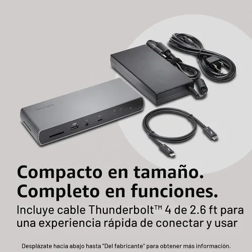 Vista 2 de Kensington SD5700T Estación de acoplamiento Thunderbolt 4, Dual 4K, 90W PD - Compatible con Windows y Mac OS (K35175NA)