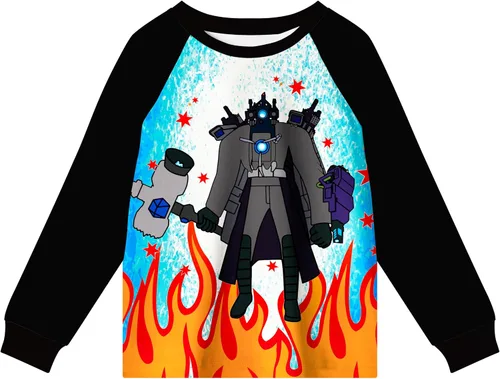 Vista 2 de Skib-di - Conjunto de pantalón para niños, Titan Speakerman TV, hombre, jugador, manga larga, camarógrafo, ropa de 2 piezas, talla 5-12 años