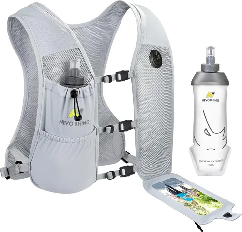 Vista 11 de Chaleco para correr con Botella Blanda de 350 ML de TPU, Chaleco Pequeño de Agua para Correr - Correas de Pecho Ajustables, Chaleco Ligero