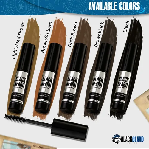 Vista 8 de Blackbeard para hombres Color de barba instantáneo – Barba, bigote, cejas y patillas todo el día – Tinte hipoalergénico temporal para barba, Marrón
