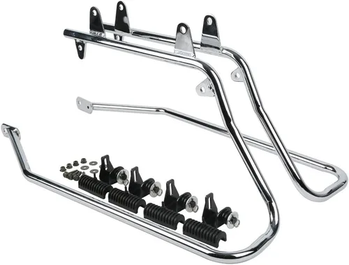 Vista 6 de Alforjas rígidas con soportes de conversión cromados para Harley Davidson 1984-2017 Softail Modelos FLST FLSTC FLSTF FLSTN FLSTS modelos Blanco