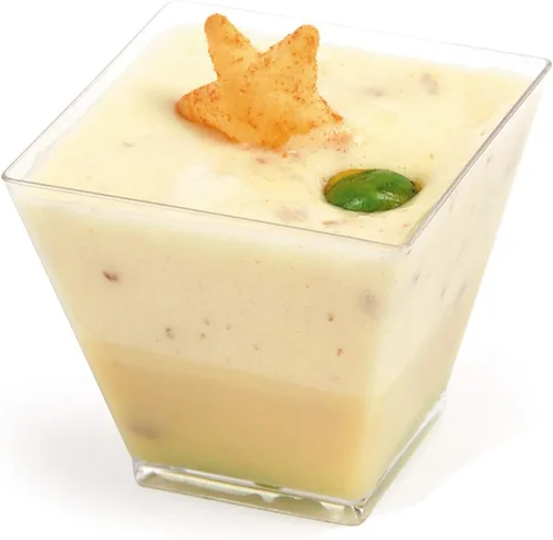 Vista 7 de Tosnail Paquete de 100 vasos de postre de plástico transparente de 2 onzas con 100 cucharas de postre, tazas cuadradas de aperitivo de parfait