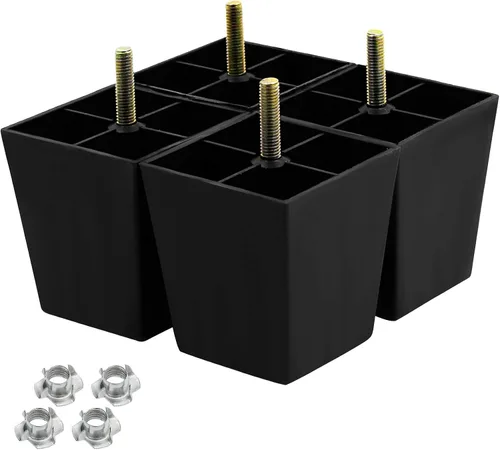Vista 10 de 4 patas de sofá de 2.5 pulgadas, patas de sofá de plástico Patas cónicas de los muebles, pernos de la suspensión M8, para la mesa de centro