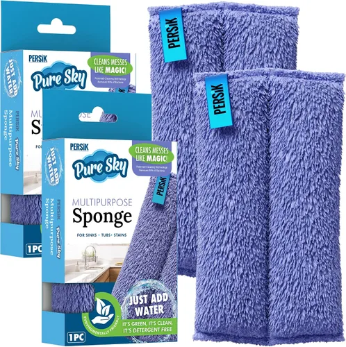 Vista 8 de Pure-Sky Ultra - Esponja de limpieza de microfibra 2 en 1, combinación para vidrio y multiusos, solo agrega agua, no necesita detergentes, uso
