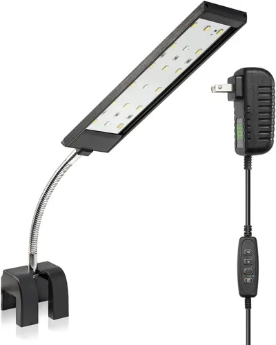 Vista 12 de DaToo Luz de acuario pequeña luz LED clip para pecera 1.5W con temporizador y atenuador, 1 año de garantía