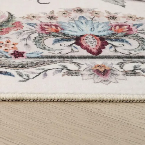 Vista 6 de Rugcomf Alfombra vintage de cachemira de 2 pies 7 x 8 pies, lavable a máquina, antideslizante, alfombra floral de pelo bajo para cocina, lavandería