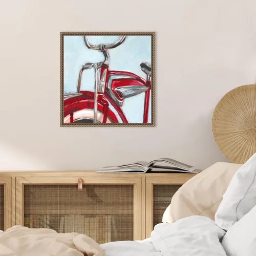 Vista 5 de Amanti Art Framed Canvas Wall Art 16x16 Retro Cycle II by Ethan Harper, Framed Wall Art Canvas, Abstract Artwork, Traditional Decor, Small Poster