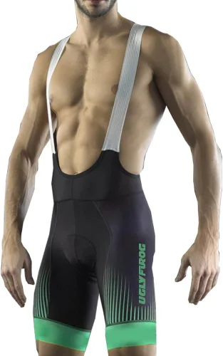 Vista 42 de UGLY FROG Designs - Pantalones cortos de ciclismo con pantalones cortos con peto, pantalones cortos de ciclismo Pro/BIP, acolchado 3D Coolmax