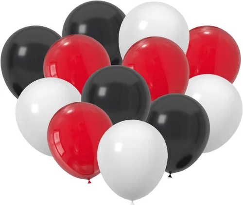 Vista 6 de 100 globos de látex de 12 pulgadas en negro y naranja, perfectos para Halloween, graduación, cumpleaños, baby shower, Acción de Gracias