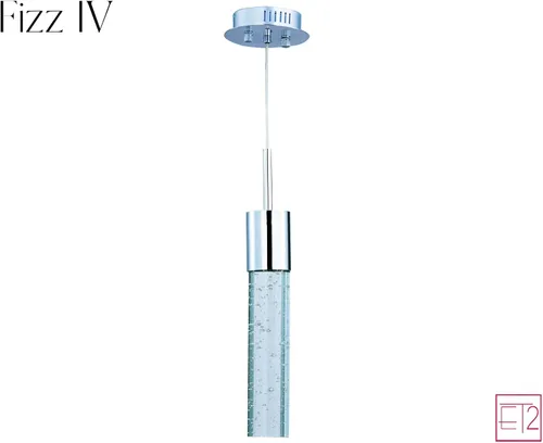 Vista 2 de ET2 E22771-91PC Fizz IV Bubble Glass Cilindro Mini LED Lámpara de techo colgante, 1 luz 3 vatios, cromo pulido