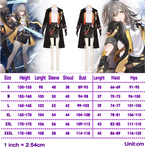 Vista 7 de Moalioi Honkai Star Rail - Disfraz de cosplay de Honkai Trailblazer Caelus, traje de fiesta de Helloween con peluca Estilo de mujer