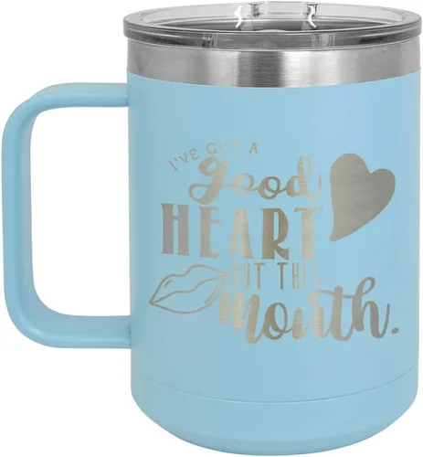 Vista 7 de Taza de café de 15 onzas con tapa superior deslizante, con aislamiento, ideal para regalo de cumpleaños o Navidad de mujeres y hombres