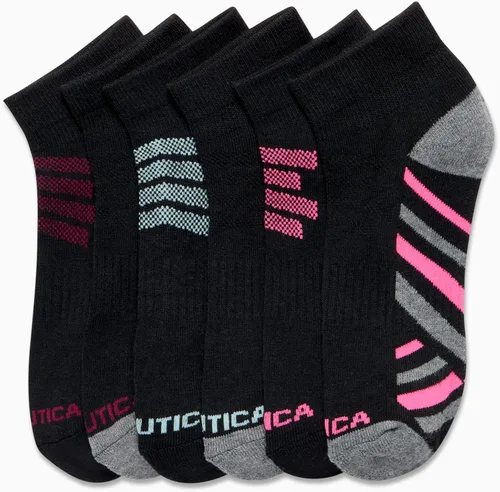 Vista 4 de Nautica Calcetines para mujer - Calcetines deportivos de corte de cuarto (6 unidades)