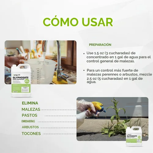 Vista 6 de 32OZ 41% Glifosato Súper Concentrado Matahierbas y Pasto