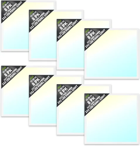 Vista 11 de OKQ - Lámpara LED de panel plano de 2 x 4 pulgadas, 5 CCT 3000K-6500K ajustables y 5 vatios seleccionables, 0-10 V regulable, luz de techo LED