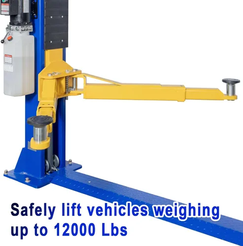Vista 12 de BILT HARD Elevador de coche automotriz de 2 postes, capacidad de 12,000 libras, elevador de coche de 2 postes de pie, motor de 220 V 4 HP con Blue2