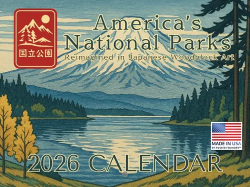Vista 43 de Calendario mensual de pared de regalos de Parques Nacionales 2025, 12 meses Fabricado en EE.UU.