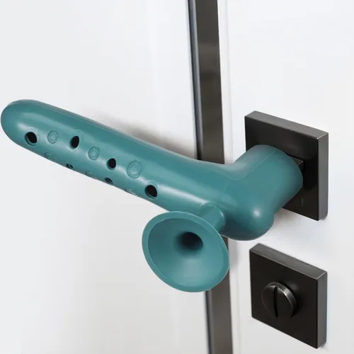 Vista 8 de Toddmomy Guantes para pomo de puerta, 4 cubiertas de silicona para manijas de puerta con ventosa, protector anticolisión para la seguridad