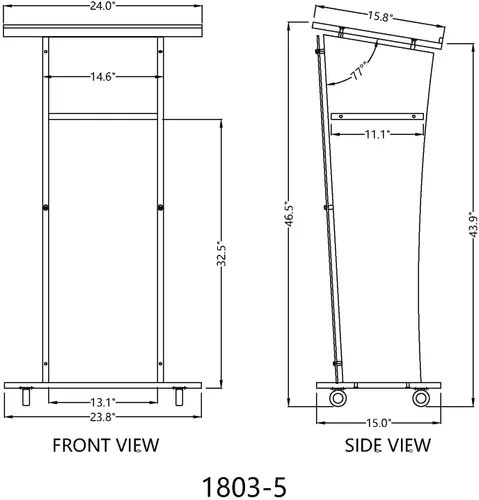Vista 5 de FixtureDisplays® Podio de madera con panel frontal acrílico escarchado, atril de púlpito de 46 pulgadas de alto, fácil montaje requiere 1803-5-APLE