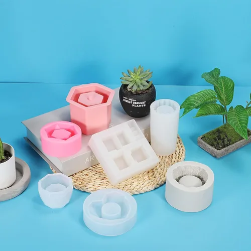 Vista 6 de PATIKIL Molde de silicona para maceta, molde hexagonal para macetas de flores, molde para suculentas, soporte para velas para decoración