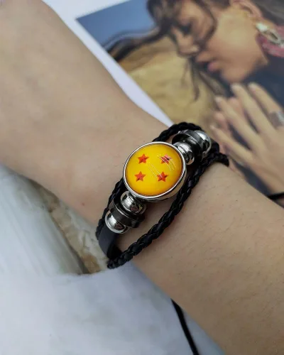 Vista 9 de rgwtgkyh Pulsera Goku de cuero trenzado para hombres, pulseras tejidas negras ajustables para niños, joyería de moda, regalo para él