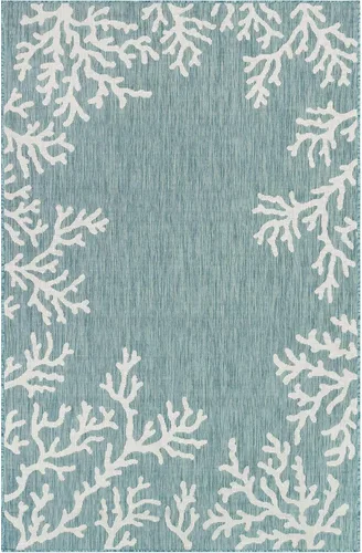 Vista 30 de Liora Manne Carmel - Alfombra decorativa de mezcla sintética para interiores y exteriores, de bajo perfil, contemporánea, decoración de peces Agua