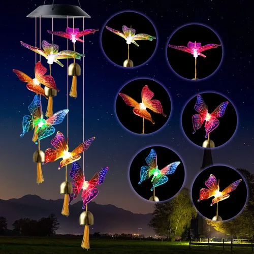 Vista 15 de JOBOSI Ramo de la madre, carillón de viento conmemorativo con tubo negro, regalos decorativos, adecuado para interiores y exteriores, perfecto