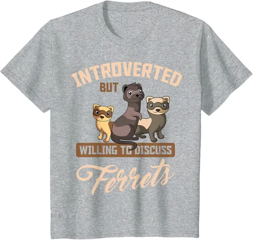 Vista 38 de Camiseta para amantes de los animales de los hurones, Negro, S