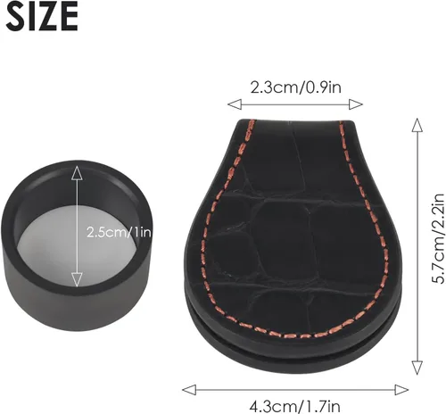 Vista 2 de Leather Magnetic Pool Chalk Holder with Pocket Clip Design