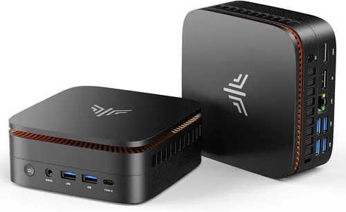 Vista 9 de KAMRUI AK1PLUS Mini PC, 8GB DDR4 256GB M.2 SSD, Mini computadora de escritorio con 4 USB-A, 2 HDMI, Ethernet