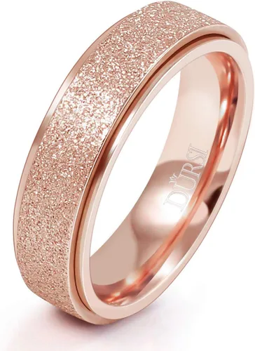 Vista 13 de Anillo giratorio para mujer y hombre de acero inoxidable con acabado de lijado para ansiedad, 6 mm / 8 mm