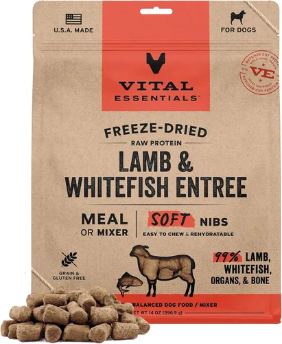 Vista 16 de Vital Essentials Harina de Res Cruda Liofilizada o Mezclador para Perros Bocados Suaves 98% Res, Órganos y Hueso 14 oz