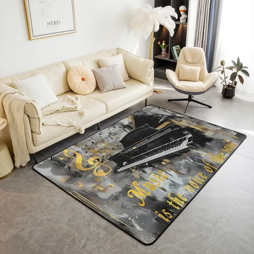 Vista 16 de Homewish Alfombra antideslizante de cine de teatro, alfombra de película retro con palomitas de maíz para interiores, alfombra de entrada, noche