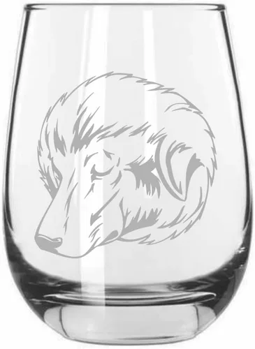 Vista 360 de Shar Pei (chino) - Vaso de vino sin tallo grabado para perro, 15.25 onzas