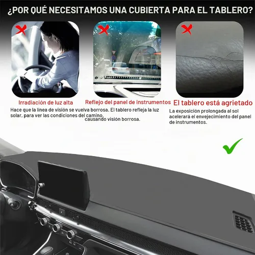 Vista 4 de Cubierta de salpicadero para Honda CR-V CRV Accesorios 2023 2024 2025 2026, cubierta de tablero, alfombra de consola central, protector de Gris