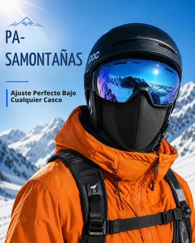 Vista 5 de Pasamontañas transpirable para hombres y mujeres, máscara de esquí movible Negro