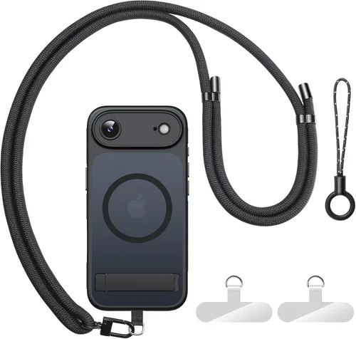 Vista 44 de BXYJY Funda magnética para iPhone Air con soporte, compatible con MagSafe, botón de control de cámara, protección completa de la lente, caída