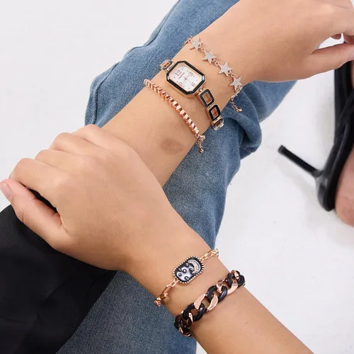 Vista 2 de TIME100 Women's Rectangle Watch and Bracelet Set, Women's Bracelet Watch Set，Gifts for Women