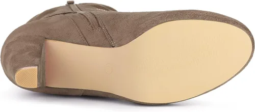 Vista 5 de Allegra K Botas de tacón alto con cremallera al tobillo para mujer