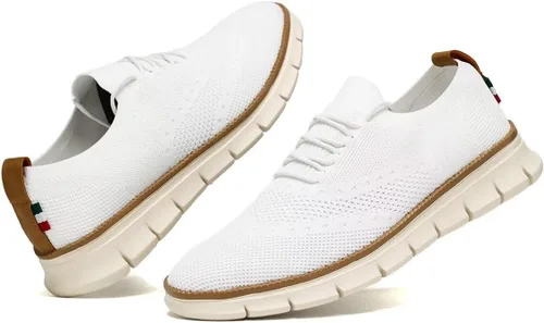 Vista 7 de Zapatos de vestir casuales para hombre, zapatos Oxford, para negocios, caminar, trabajo, a la moda, de malla, suela suave y ligera