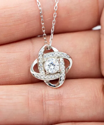 Vista 2 de Regalo de San Valentín - para mi Reina, Gracias por existir, Regalo para esposa, Novia, Mujer, Prometida - Amor Collar de Plata