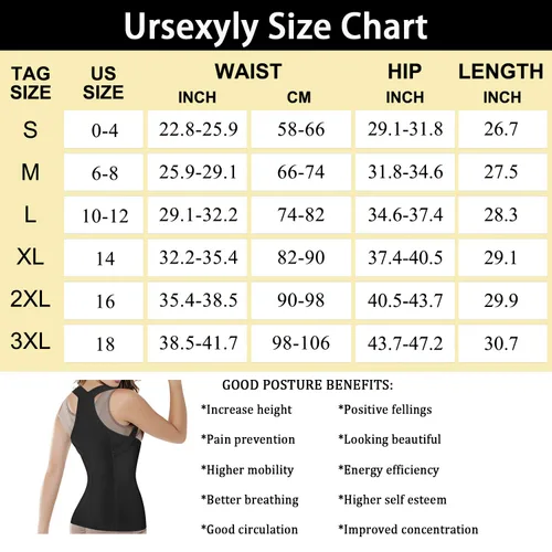 Vista 6 de URSEXYLY Correctores de postura para mujer, chaleco de entrenamiento de cintura, control de abdomen, moldeadores corporales para cuello, hombros