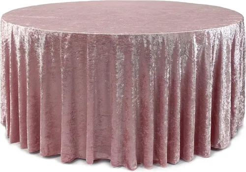 Vista 29 de YOUR CHAIR COVERS - Mantel redondo de terciopelo aplastado de 120 pulgadas para mesas redondas de 5 pies - Negro
