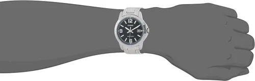 Vista 3 de Casio MTP-V004D-1B2UDF Reloj analógico de cuarzo plateado para hombre de acero inoxidable, plateado, Casual