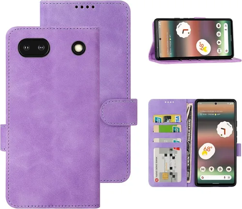 Vista 8 de Funda tipo cartera con tapa para Google Pixel 6a, [piel sintética + parachoques de TPU] [3 ranuras para tarjetas] [función de soporte]