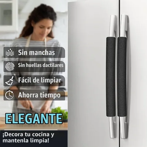 Vista 2 de Juego de 6 fundas para manijas de puerta de refrigerador, recortables, lavables, fundas para manijas de electrodomésticos, protector de manija
